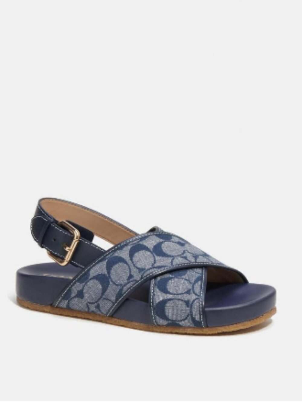 NWOT Coach Adora Sandal in Signature Chambray midnight blue size 8.5 / 39